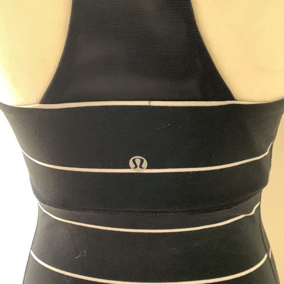 Lululemon black & white striped racer back tank - Picture 5 of 8
